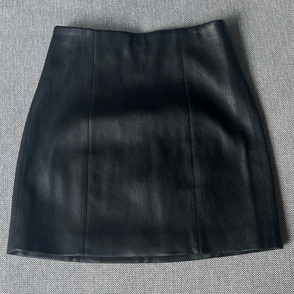 Alice + Olivia Genuine Leather Mini Skirt